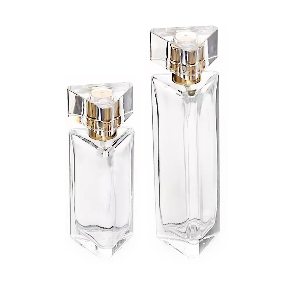High Quality Customized 30ml 50ml New Design Triangular Prism Shape Glass Bottle Glass Perfume Bottle