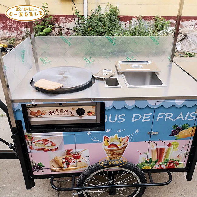 Pancake Snack Cart Customized Food Delivery Bike Street Food Scooter