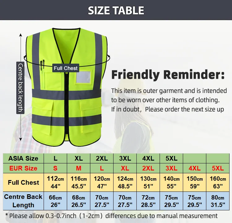 Reflective Vest Night Hi Vis Yellow Security Work Safety Clothing ...