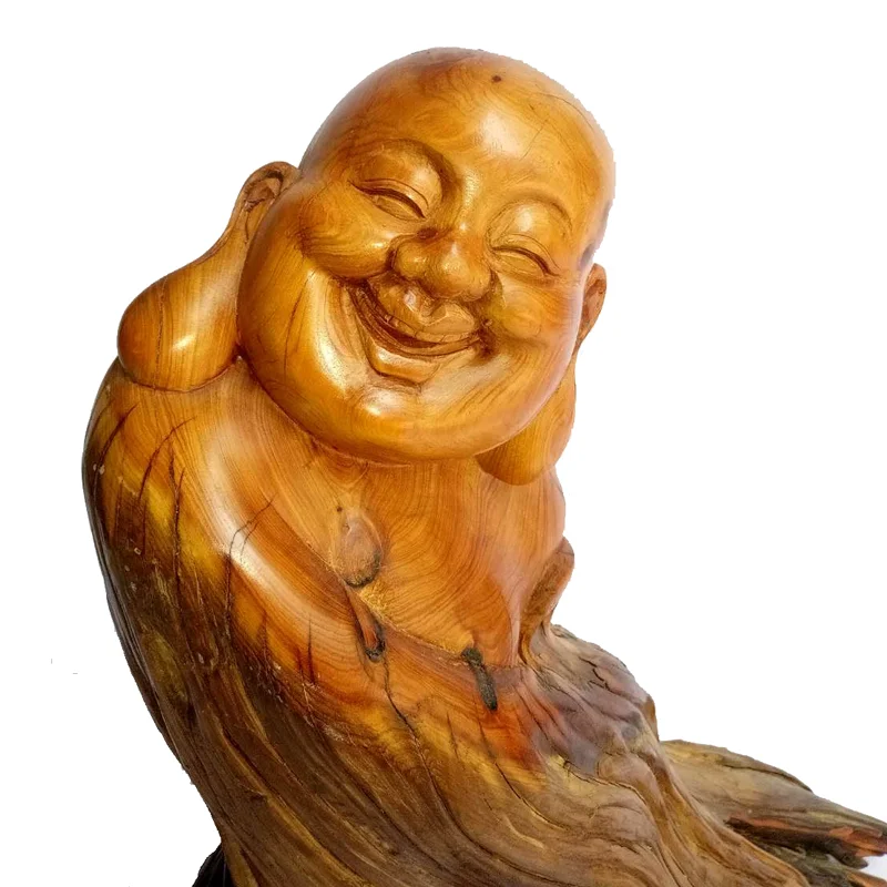 Natural store fragrance arborvitae wood 6.9 inch tall Cartoon One piece Lufei Sculpture Carving