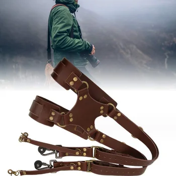 High quality Leather Camera Strap Genuine Leather Backpack Slr Camera Shoulder Strap detail image