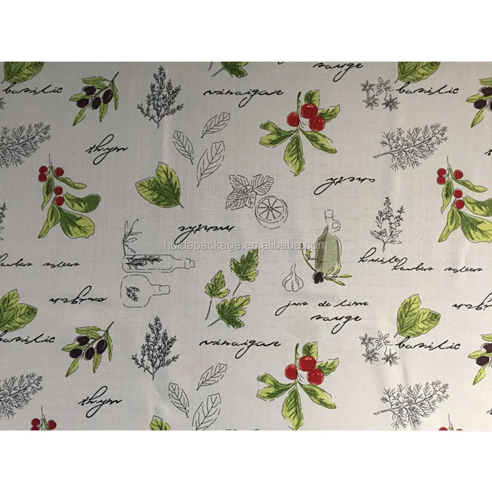 Exotic Blue Flower Print Design Table Linen Cloth 120GSM-200GSM Polyester Fabric Woven Technique Beautiful Plain Branding Oval