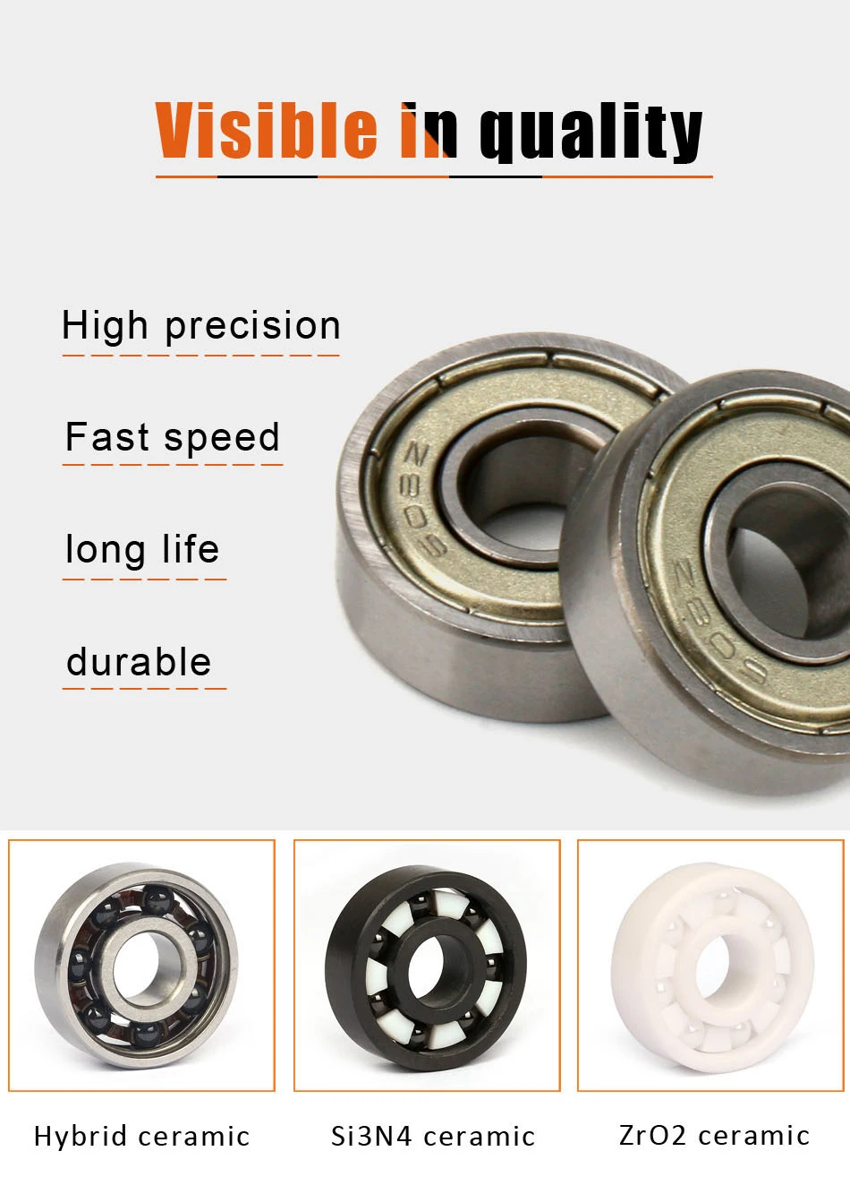 White/black Color 608 Skateboard Bearing Removal Tool And Installation