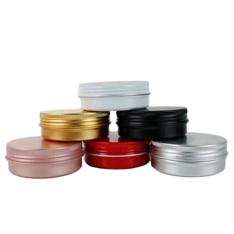 12PCS 2oz/60ml/60g Aluminum Tin,screw Round Top Metal Tins With