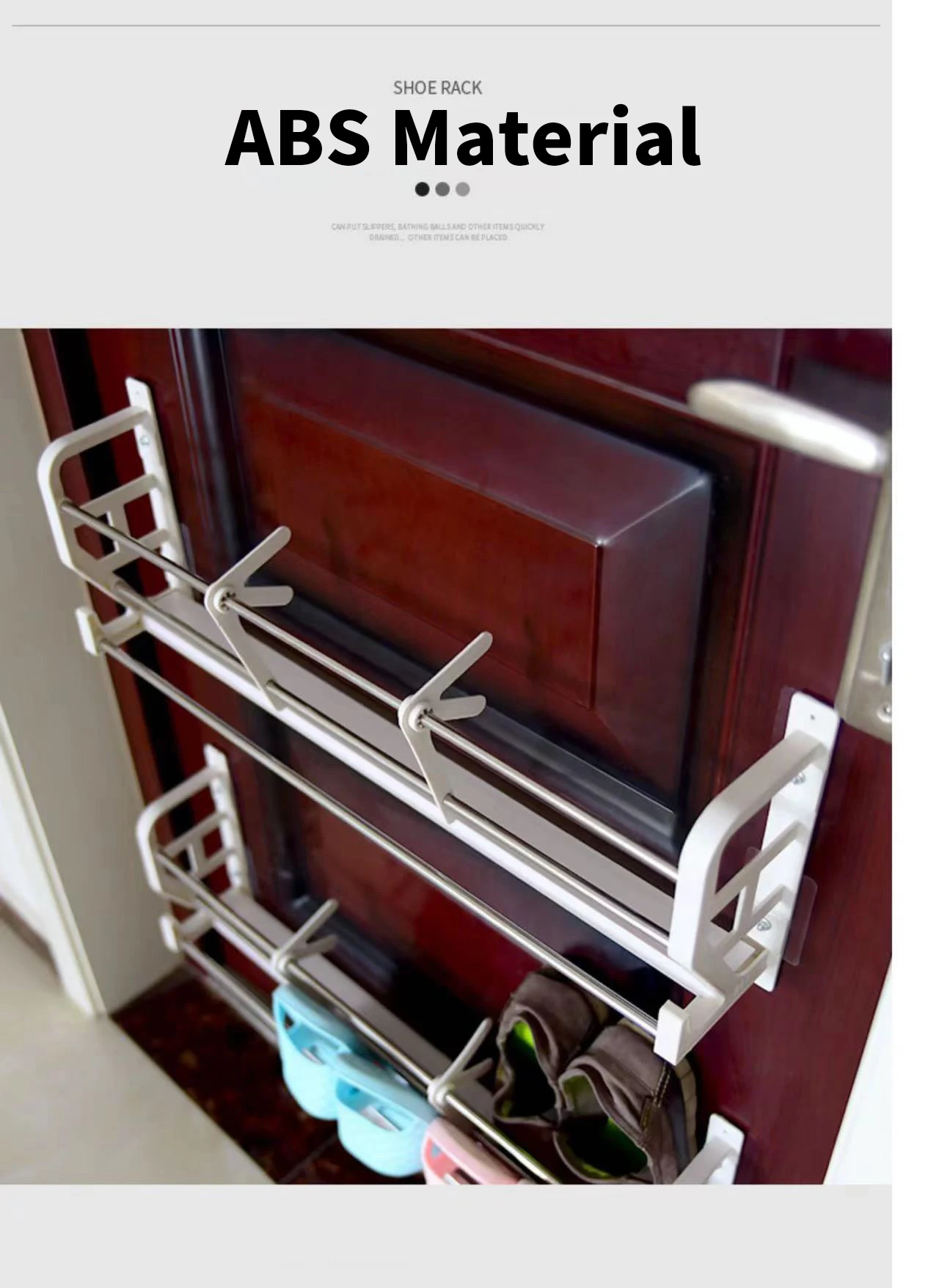 Multifunctional Use Shoe Rack Organizer Stainless Steel Hallway Wall