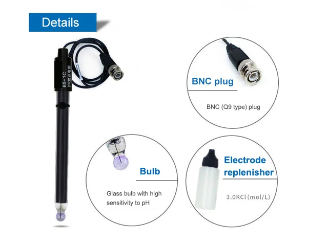 
 Лабораторный Ph-метр Nade, ph-датчик и стеклянный комбинированный электрод 65-1C  