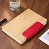 Livre à boucle magnétique en cuir rouge/bambou