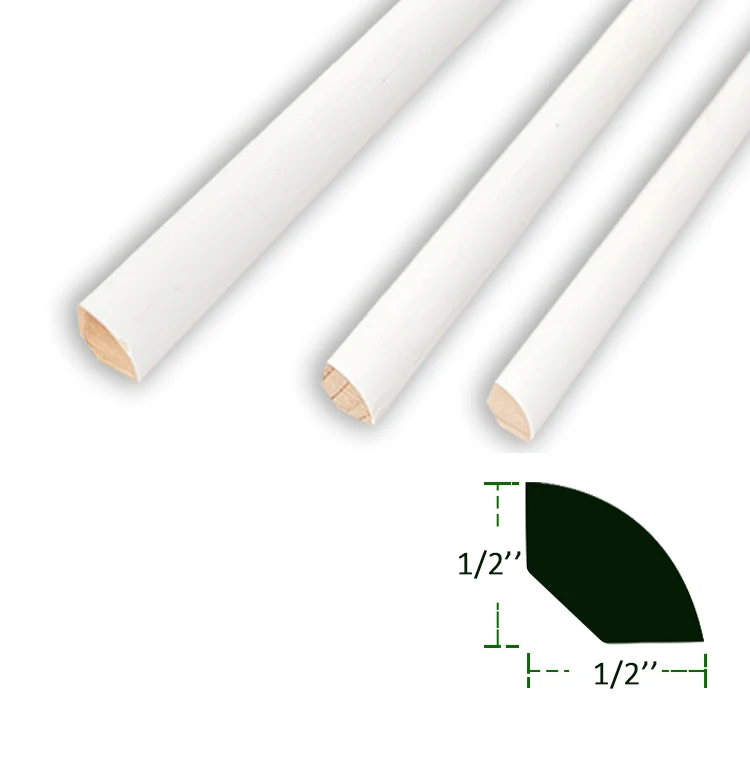 Solid Wood Frame Moulding Contemporary Primed Architrave Rounded Corners for Baseboards