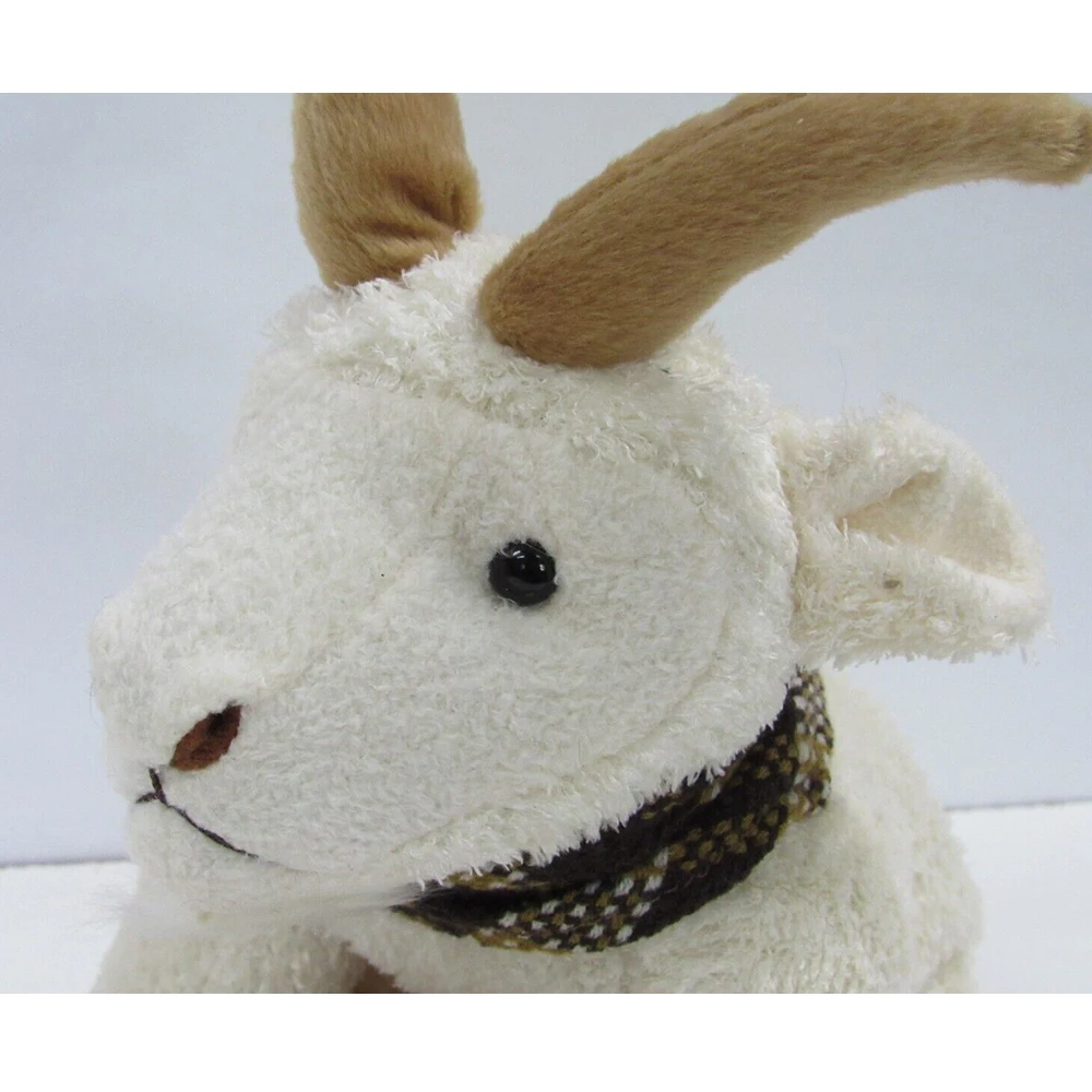 A195 Wholesale Plush White Mountain Billy Goat Ram Stuffed Animal Plush Toy CPC ASTM Customized Fuzzy Toy Long Ear Goat Plush