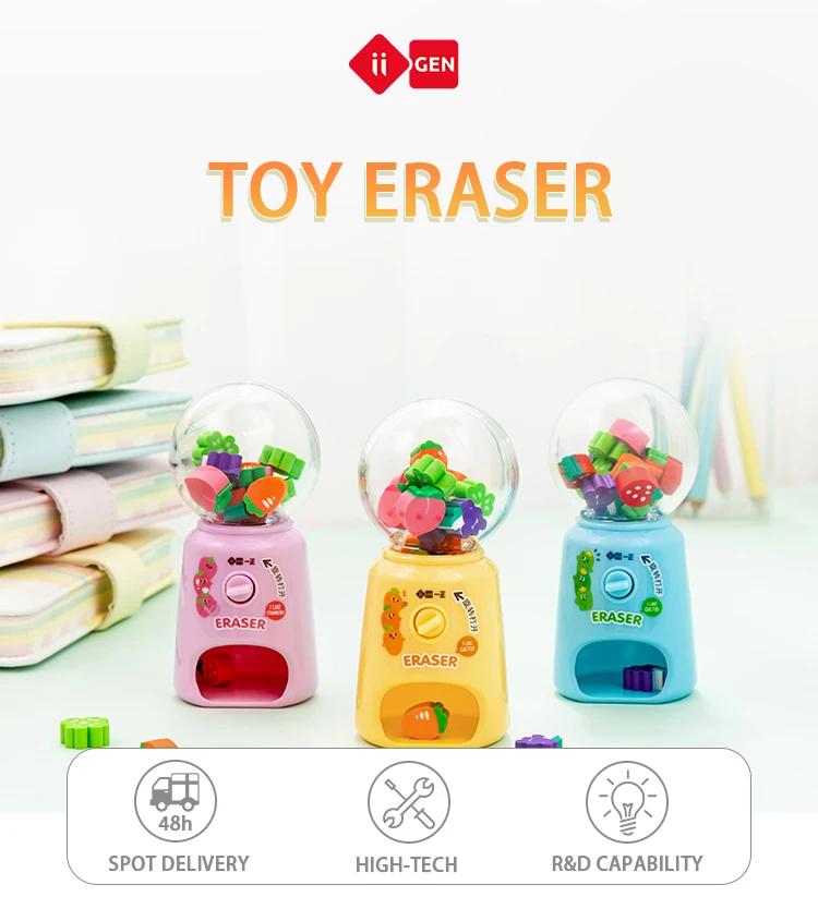 Iigen Fruit And Vegetable Cartoon Eraser Children's Fun Carrot 3d