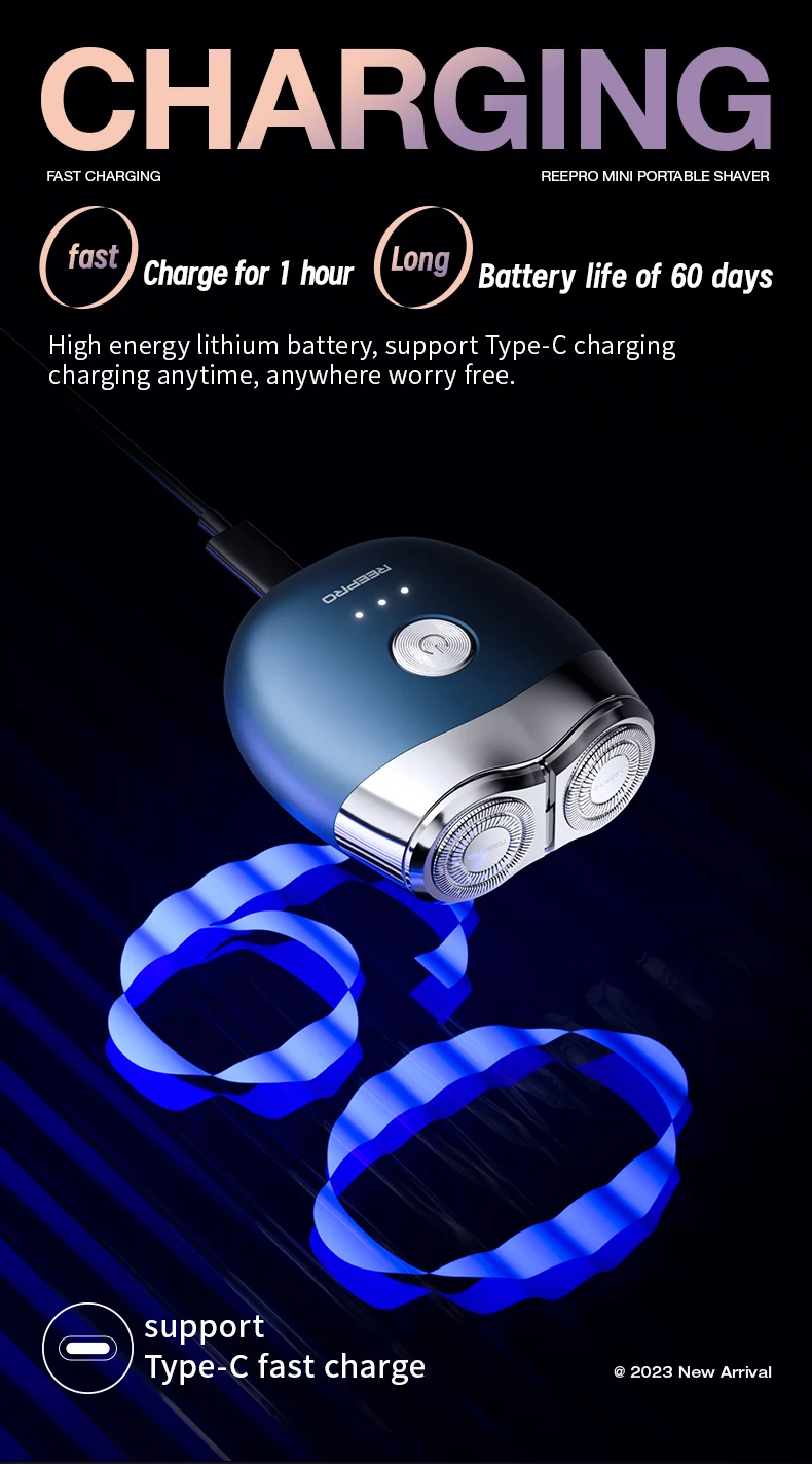 New Arrival Professional Dual Blade Electric Shaver Mini Rechargeable ...