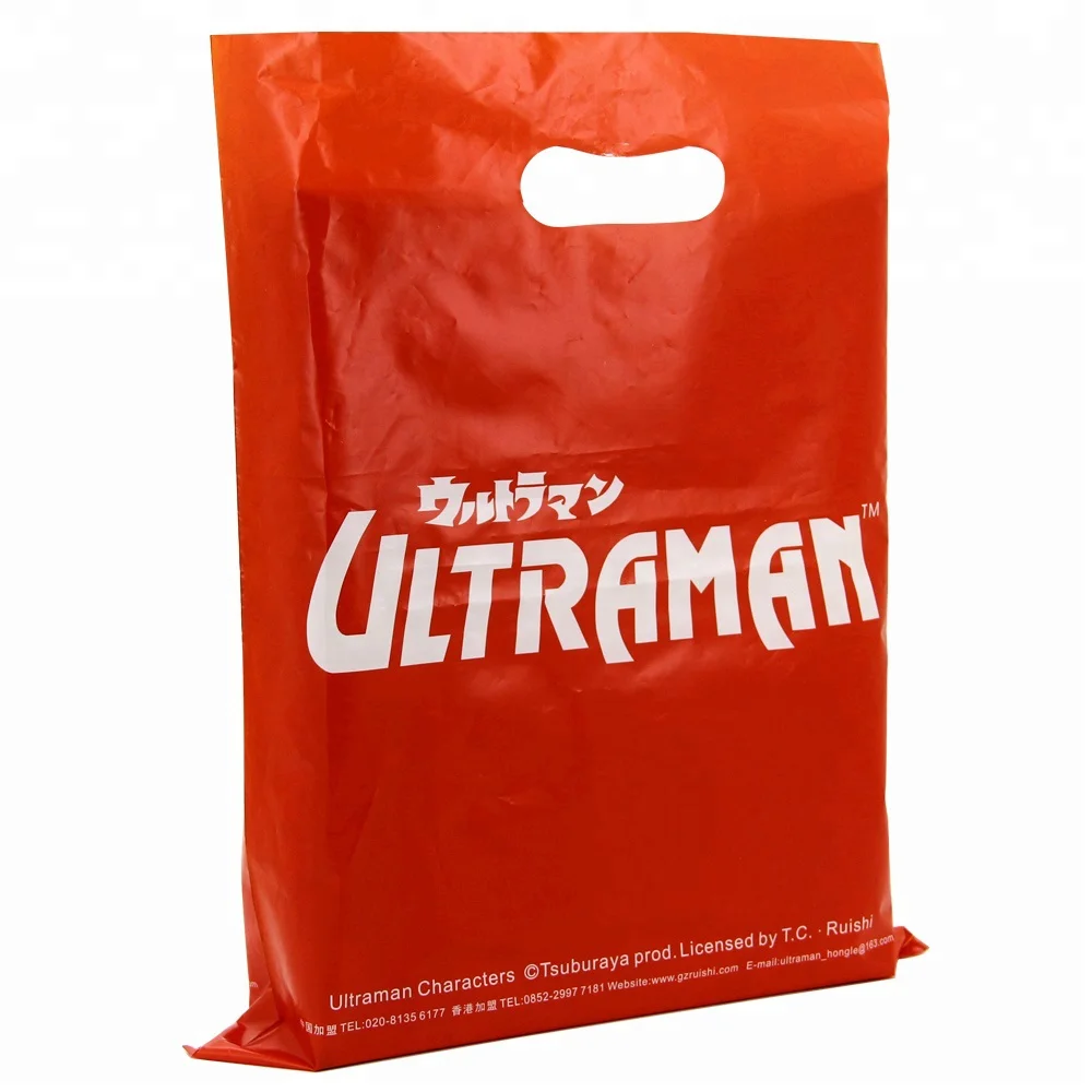 Custom Printed Logo die cut shopping bag plastic bag