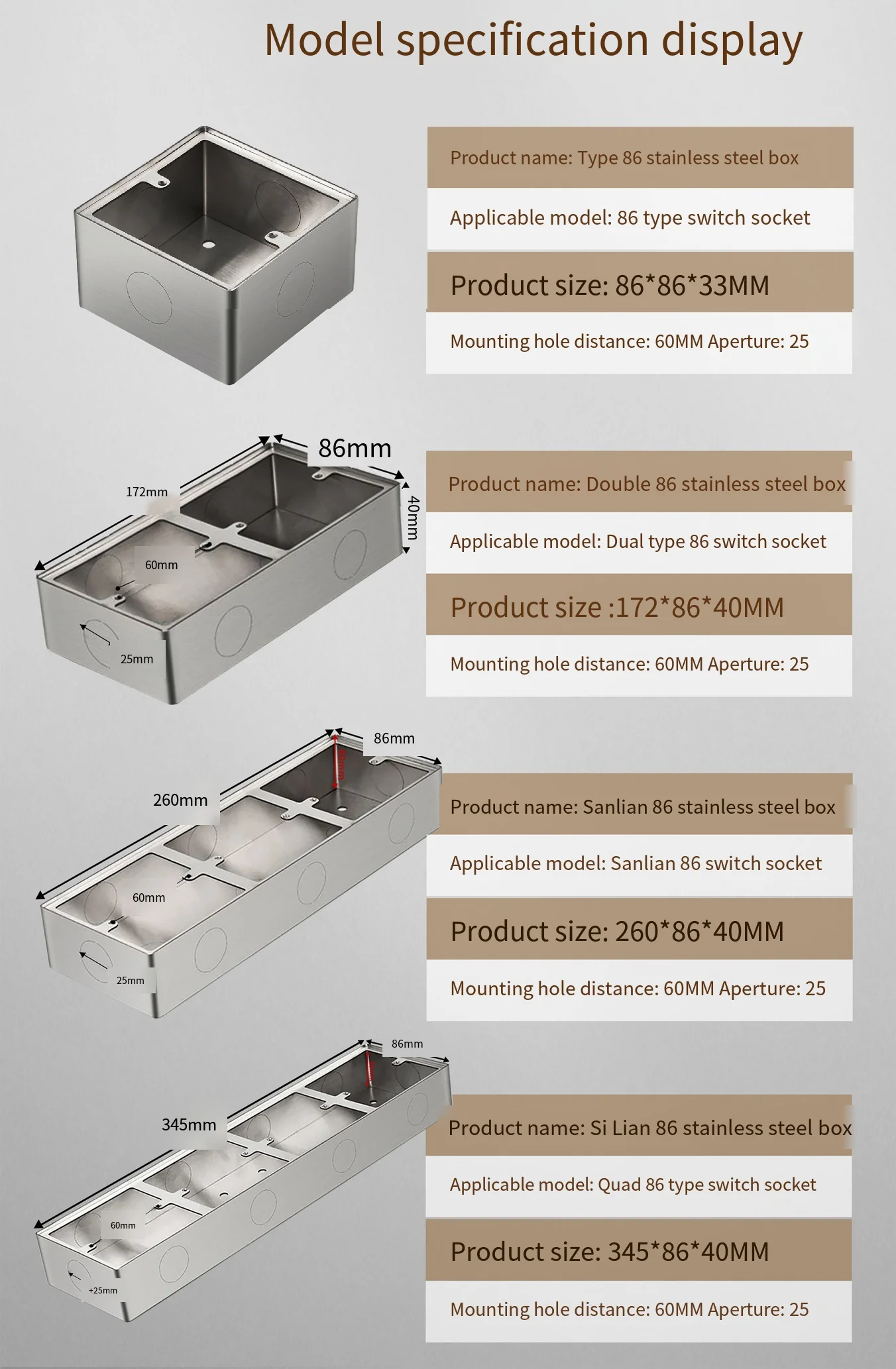 Surface Mount Pvc Junction Box Home Use Wall Socket Bottom Box One Gang Fireproof Electrical Switch Box