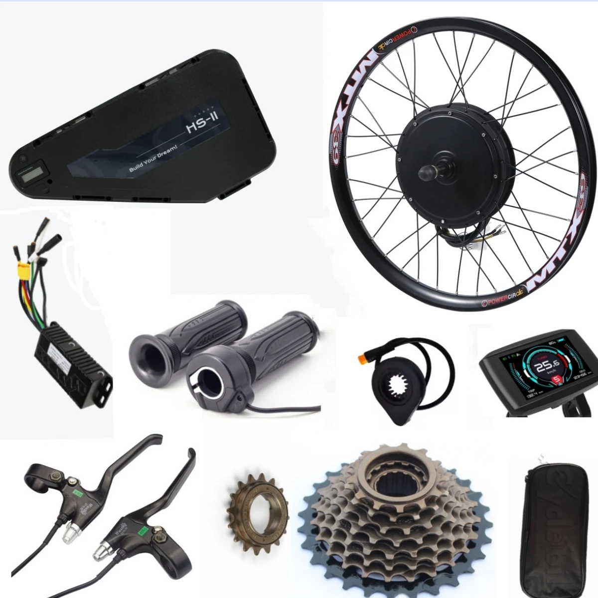 72V 2500W Pro Ebike Conversion Kit With Battery Throttle