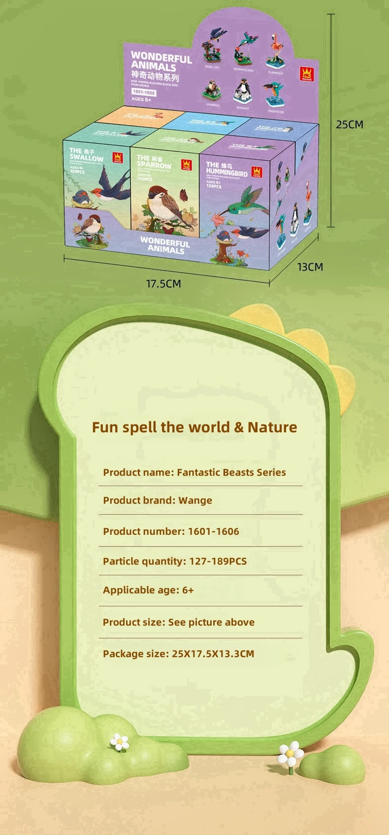 Fantastic Animals Birds Series Building Block Sets Assembled Children's ...