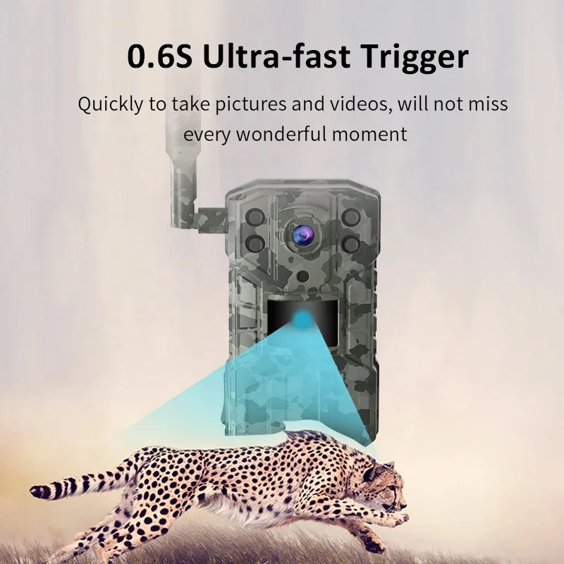 Factory New Arrival Fast  IP66 Waterproof Outdoor Wildlife 2K Hunting Trail Camera 4G with Night Vision 14MP Photo Trap