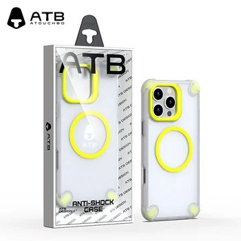 ATB 16 Pro Magnetic Cover for iPhone 15 14 Pro Max Case with Lens Protector Mobile Accessories Cover Matte Clear Phone Case