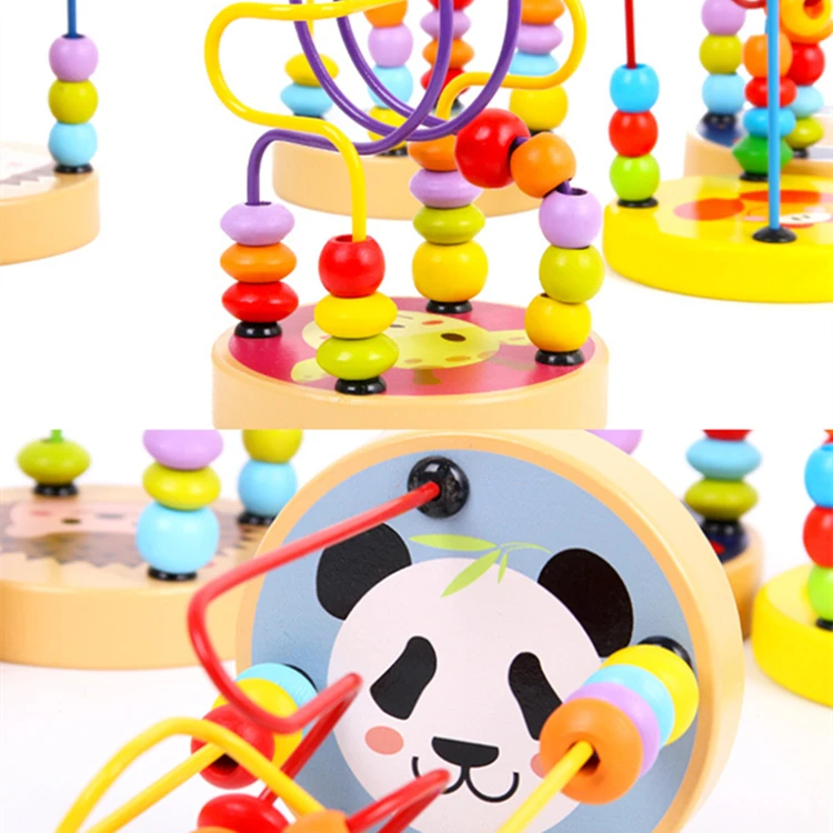Детская красочная интеллектуальная деревянная обучающая игрушка, лабиринт, американские горки, бусины, игрушка