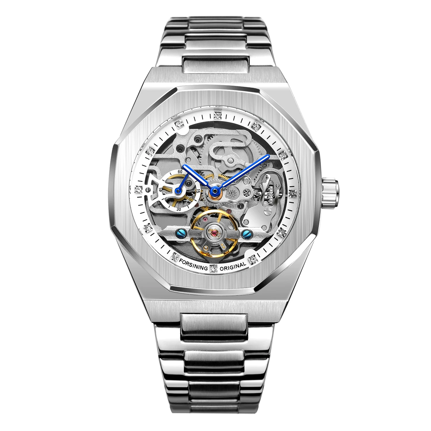 
High Quality Fashion Gold Wrist Watches Luxury Mens Custom Logo Automatic Skeleton Mechanical Watch for Men 