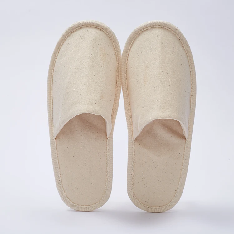 Wholesale Sustainable Degradable Hotel Airline Slipper Eco-friendly Slippers Cotton Linen Slippers for Men and Women factory