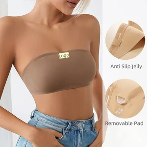 Ladymate ODM.OEM Bralette Sin Tirantes Para Mujer Women's Strapless Bralette Seamless Wireless Bandeau Bra Crop Tube Top Bra