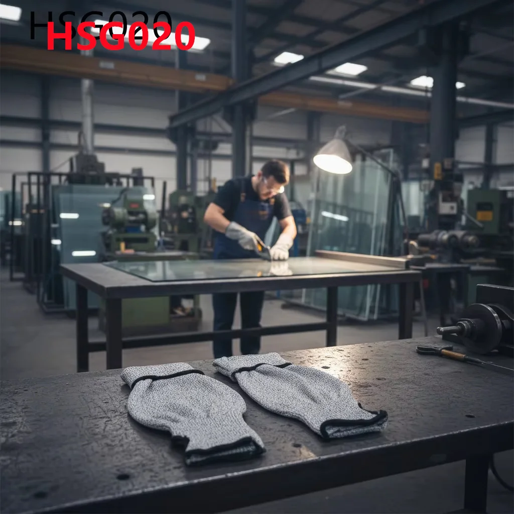 LXG,glass Art Making Durable HPPE Material Secure Fit Anti-cut Sleeve Stone Grinding Grey Industrial Work Sleeve HSG020