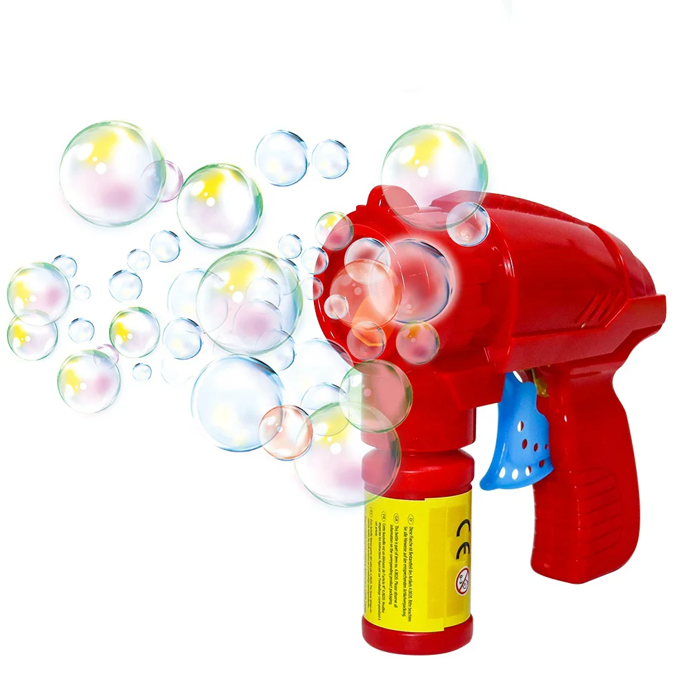Kids Summer Outdoor Toy Hand Press Soap Bubbles Shooter Plastic Friction  Toys Manual Bubble Gun With No Battery