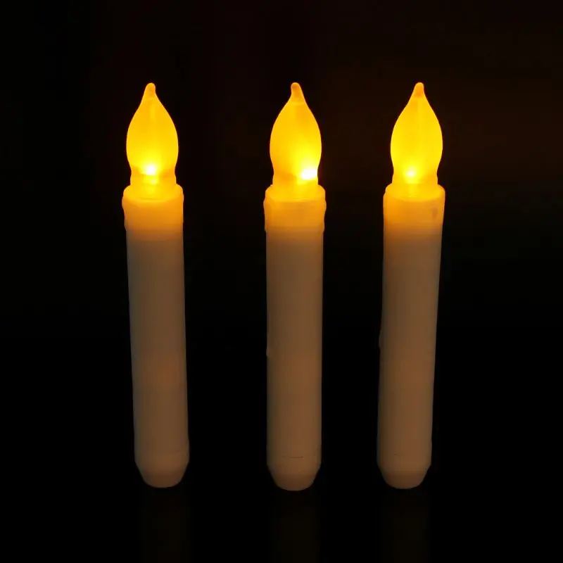 Flamelesss LED Taper Candles With Warm White Flickering Flame Light