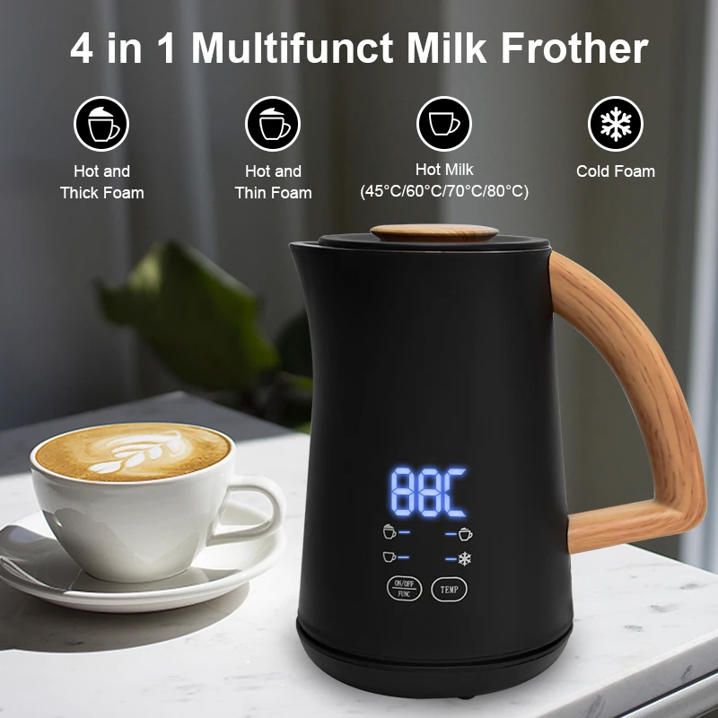  Milk Frother, 4 IN 1 Multifunction Electric Milk