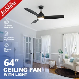 1stshine LED Ceiling Fan Smart Control Villa Big Size 64" High Volume Wooden Blades LED Ceiling Fan With Remote