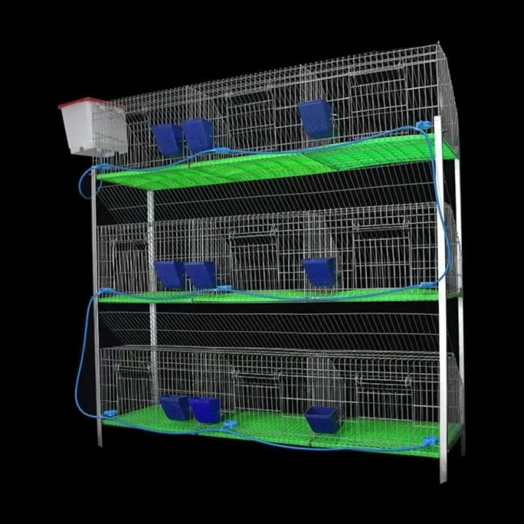 Breeding Rabbit House Attached Nest Box and Rabbit Cages New Product Provided 12 Rabbit Cages Philippines Metal Tube 1 Set