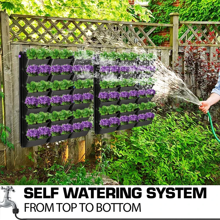 Self Watering Green Wall System Vertical Planters Pots Stackable