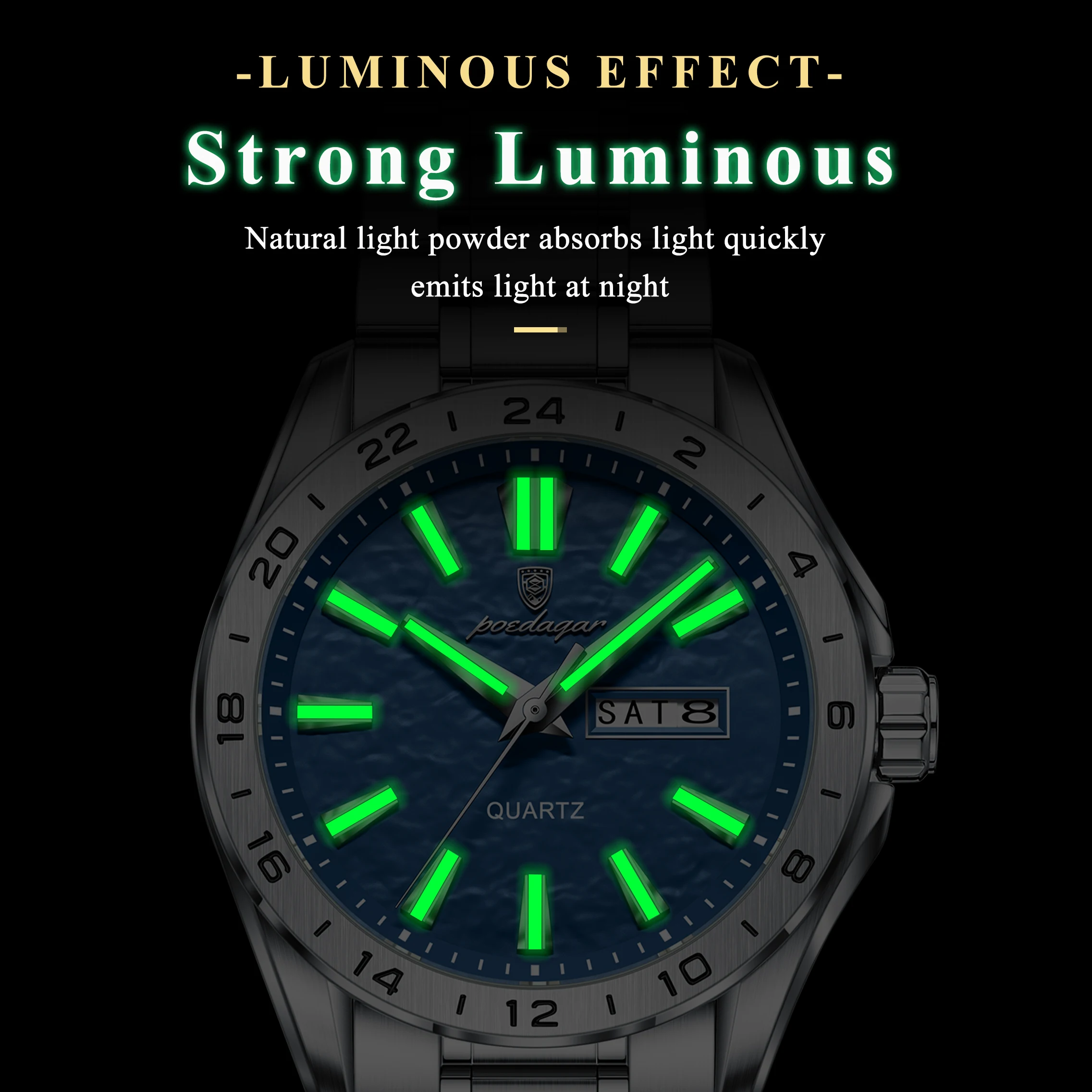 Poedagar 683 Men's Dual Calendar Luminous Watch