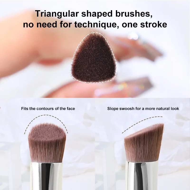 Factory Single Professional Concealer Brush Custom logo Synthetic Hair Brush for Concealer Triangle Brush