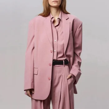New Arrivals Custom Ladies Elegant Solid Color Blazer And Pants Set Business Suits For Women