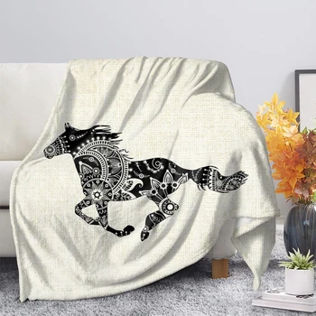 Tonga Art Polynesian Tribal Print Big Size Flannel Designer Blanket Crazy Horse Native Fiji Fabrics Style Heat Throw Blanket