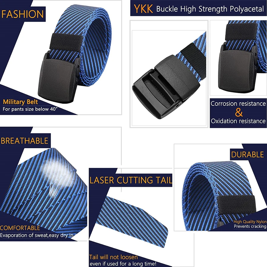 Hot Selling Adjustable Training Men Web Casual Belt with Plastic Buckle Nylon Canvas Strap Adjustable Tactical Belts