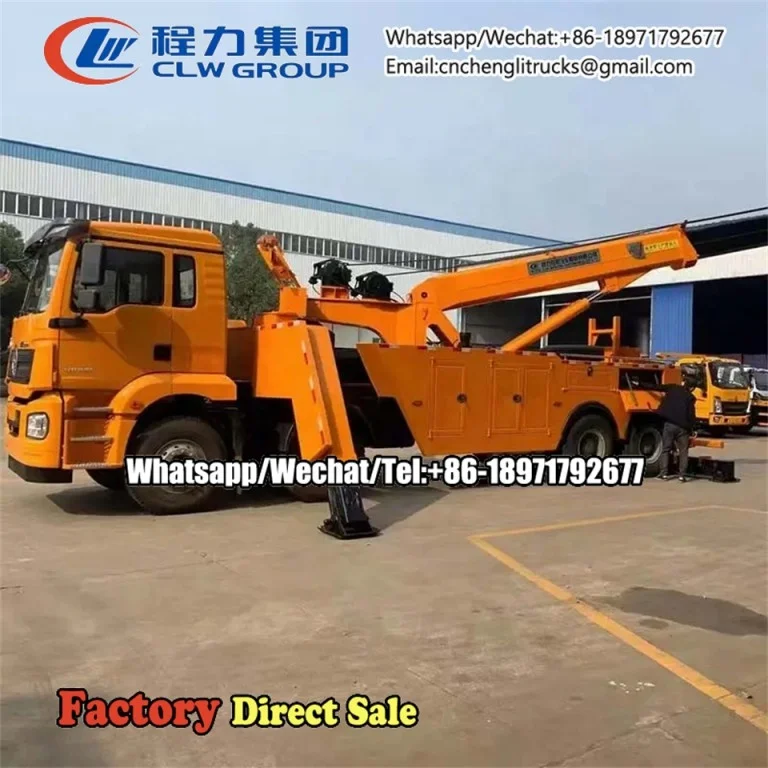 Shacman 8x4 Rescue Truck With Crane 75ton 80 Ton Heavy Duty Tow Wrecker ...