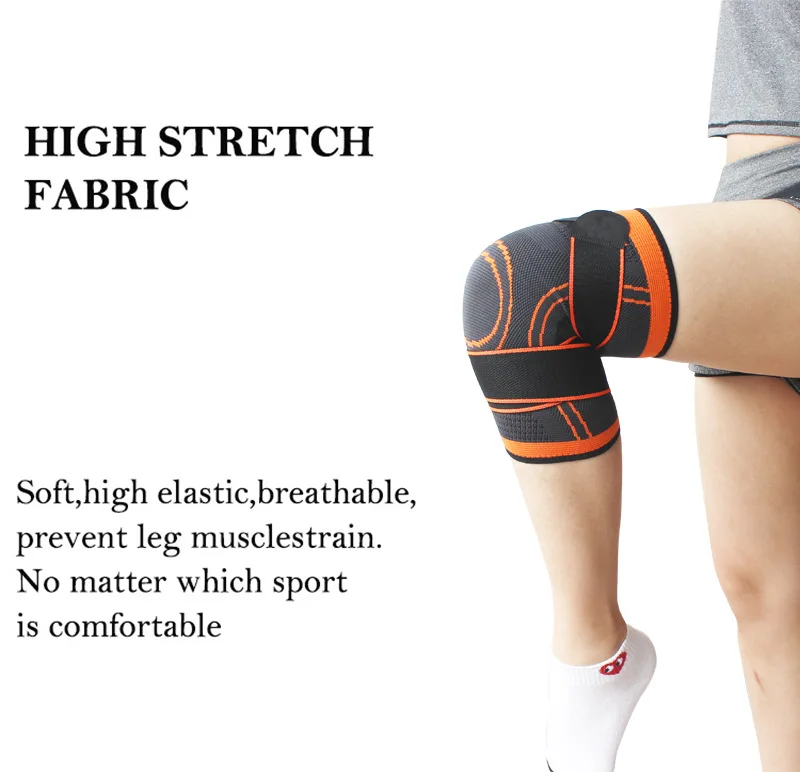 Anti - Shedding Knee Brace Pad Leg Cushion Magic Straps Kneecap Sports Rodilleras Moto  Elastic Adjust Made in China Best Price