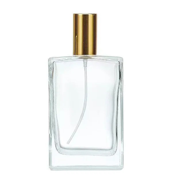 Transparent Flat Glass Perfume Bottle with Screw Mouth Press Sub Packaging for Cosmetics Wholesale Glass Spray Perfume Bottle