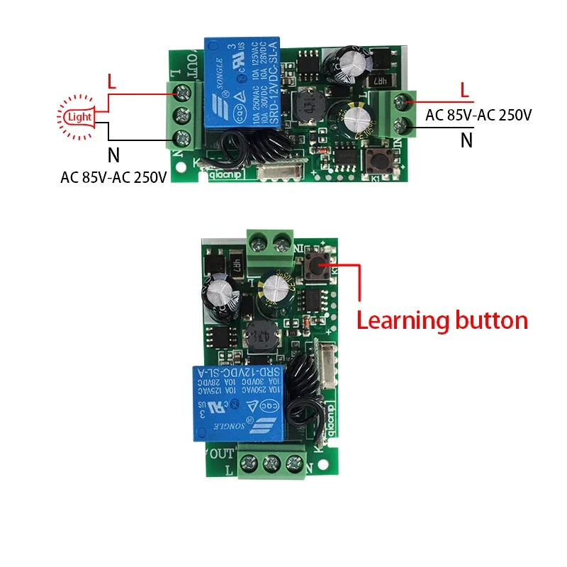 433Mhz Wireless Remote Control Switch AC 220V Wall Panel Transmitter for Hall Bedroom Ceiling Light Lamp
