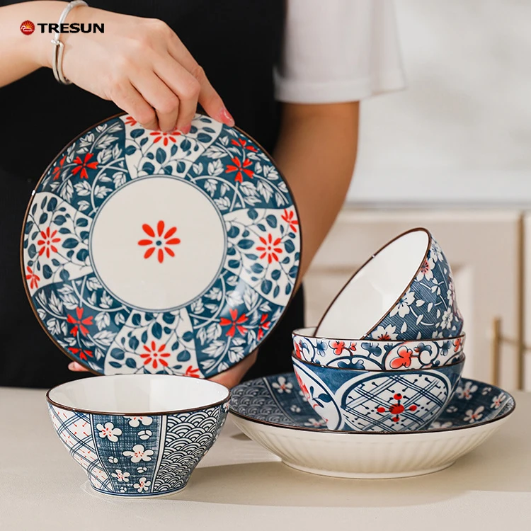 Recyclable Restaurant Microwave Custom Logo Serving Ceramic Japanese