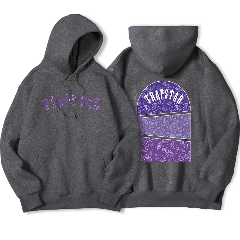 Trapstar Printed Hoodie Men Postmodern Gothic Style Sweatshirts Fashion