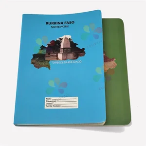 Customizable 120 Sheets Exercise Book, 17x22cm 32 Pages Double Ligne & Seyes Ruling, OEM Printing for Burkina Faso