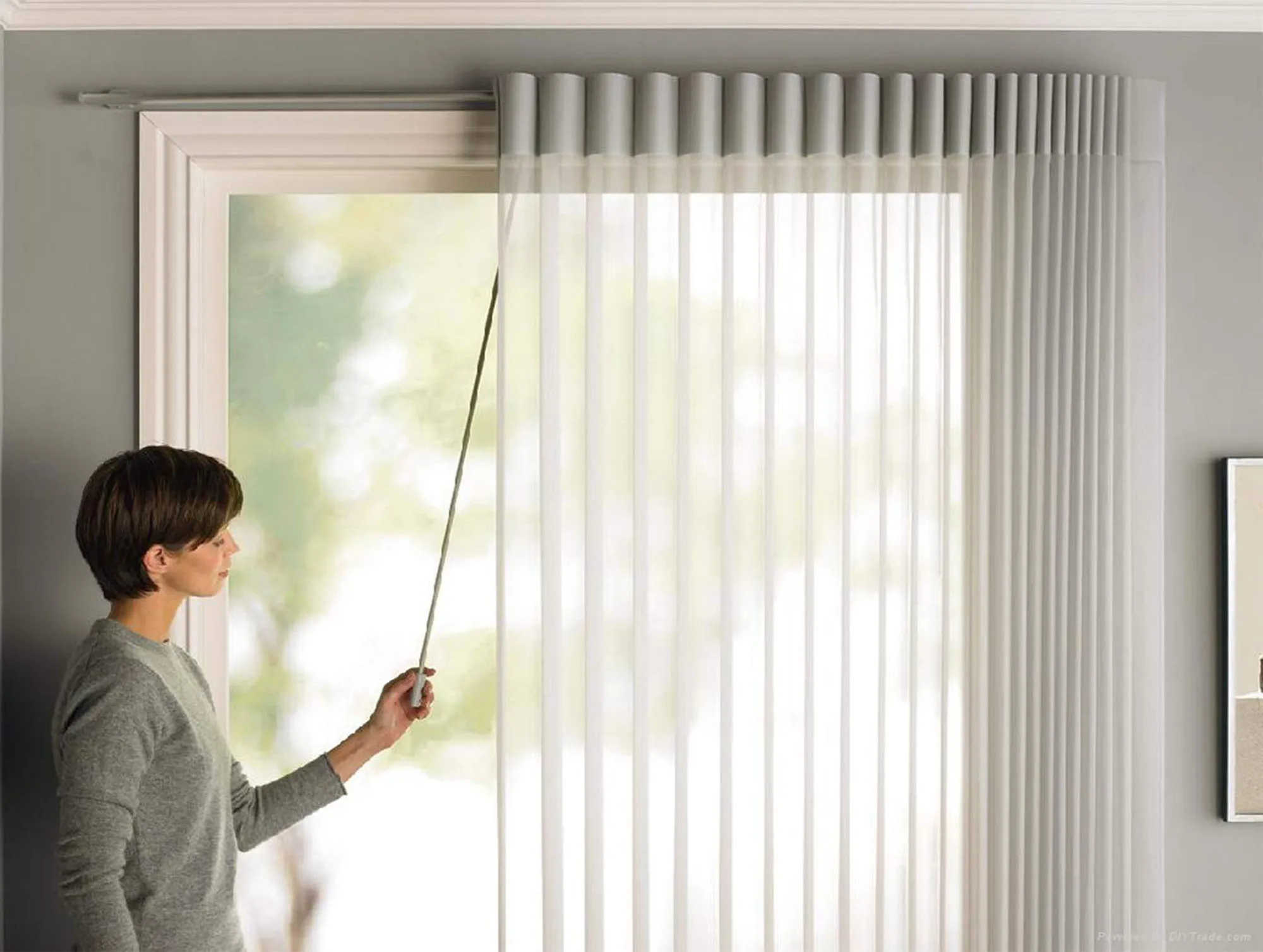 Lot De 2 Tringles à Rideaux Transparentes 43 Cm – Avec Crochet Métal Solide Pour Ouvrir/Fermer Rideaux Sans Les Abîmer