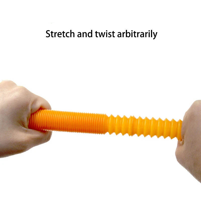 8 Pack Colorful  Plastic Sound Expendable Stretched  Squeeze Top Joint Tube Fidget Sensory Toys Pop Tube Set