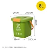 8-liter green sealed lid with handle for kitchen waste