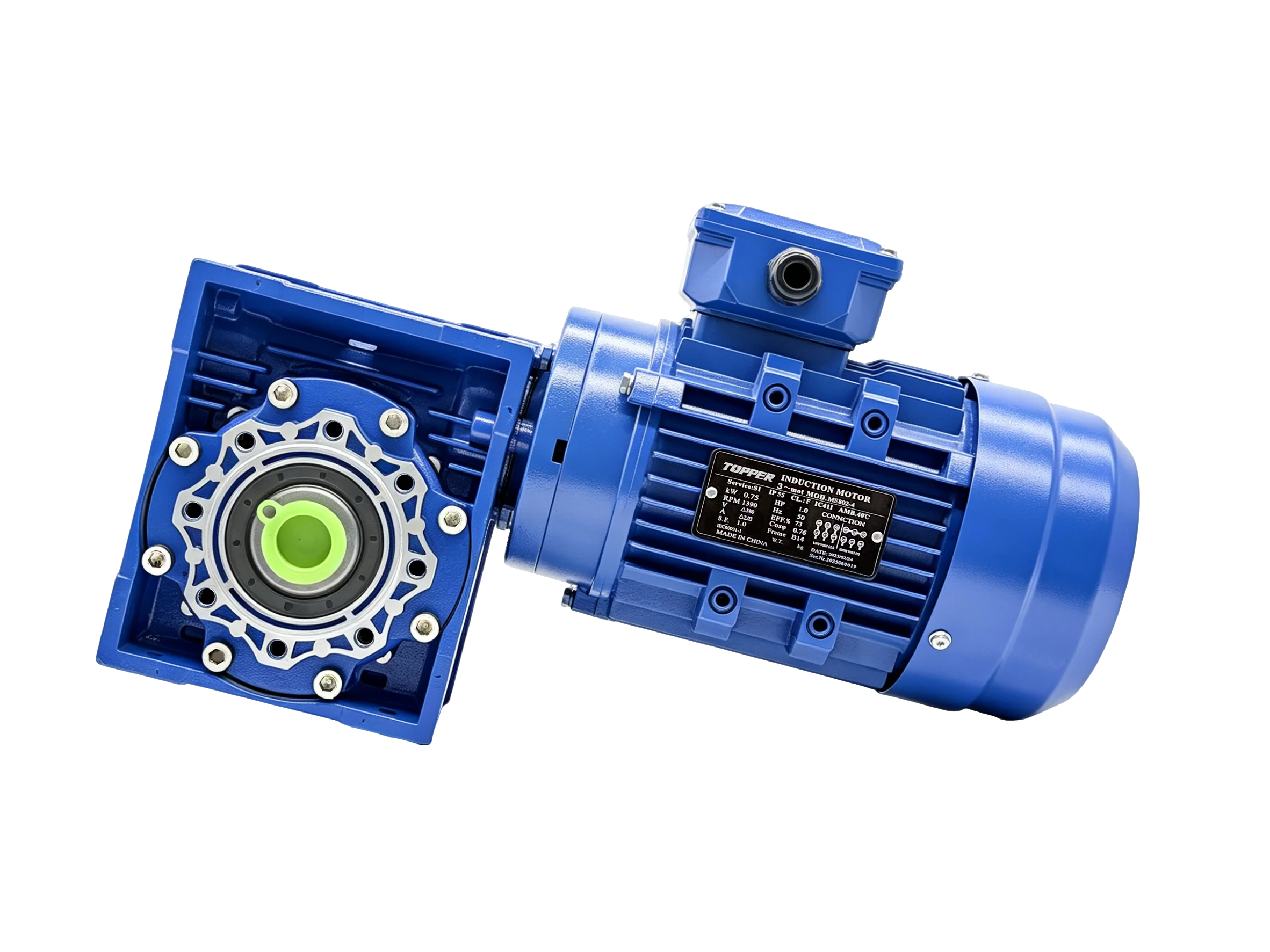 NMRV Series Worm Gear Speed Reducer Electric Motor with 3ph 4 Pole 50 Hz 220V/380V/400V Aluminum OEM Stepper Acceptable