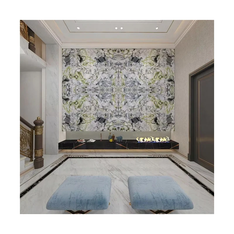 White Cold Emerald Lught Luxury Floor Tile Onyx Jade Top Green Marble With Green Marble