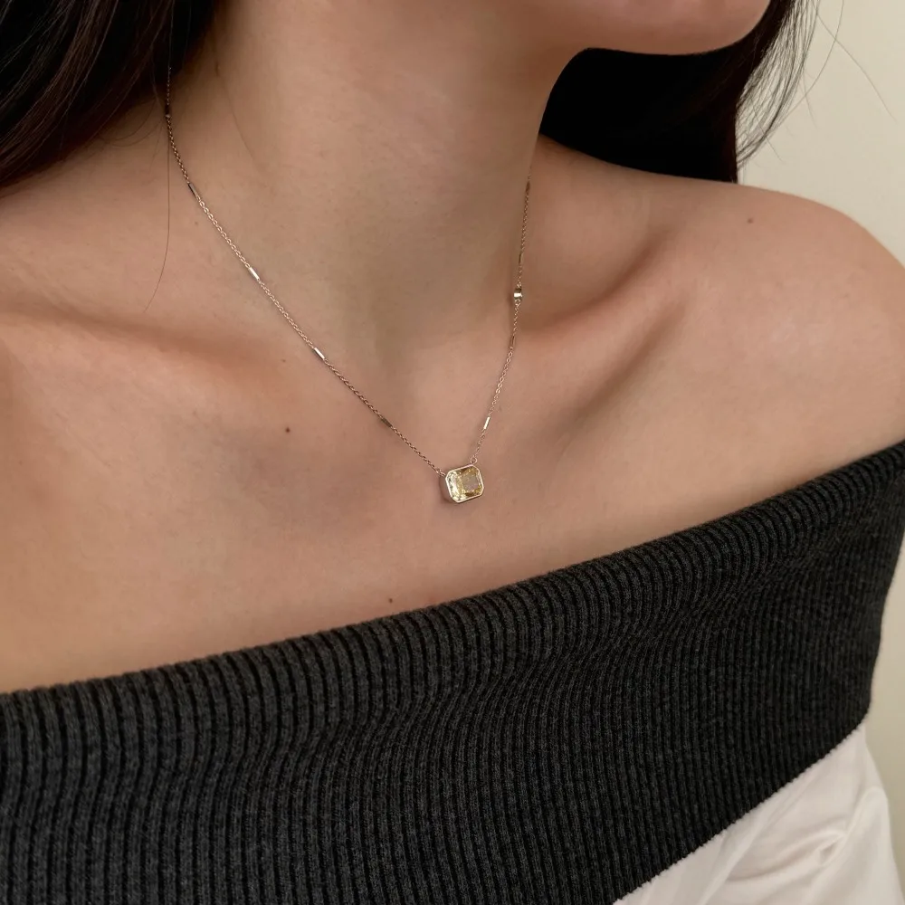 KAKODIY High Jewelry Simple Design 925 Sterling Silver Solitaire 4ct 8A Crushed Ice Cut Cubic Zirconia Pendant Necklace detail 9
